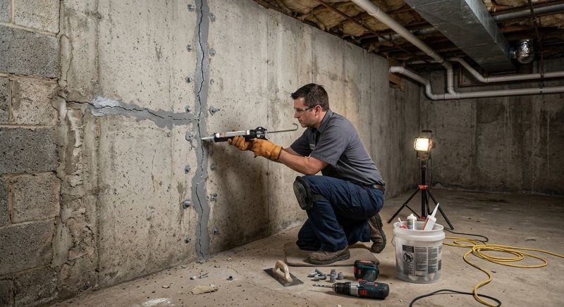 Basement Crack Repair in Johnson County, KS