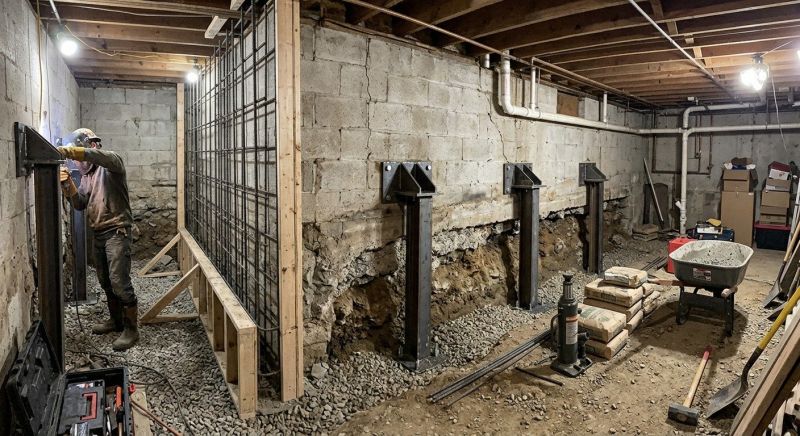 Basement Stabilization in Johnson County, KS