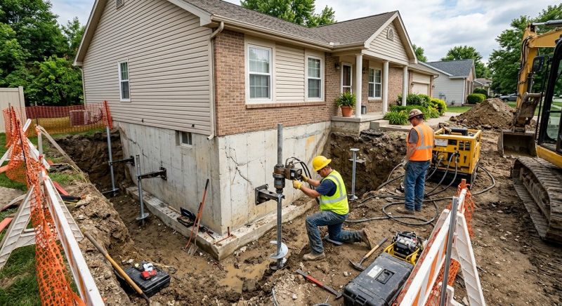 Building Foundation Repair in De Soto, KS