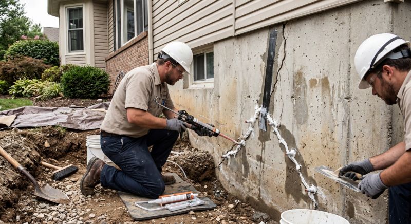 Cracked Foundation Repair in Mission, KS