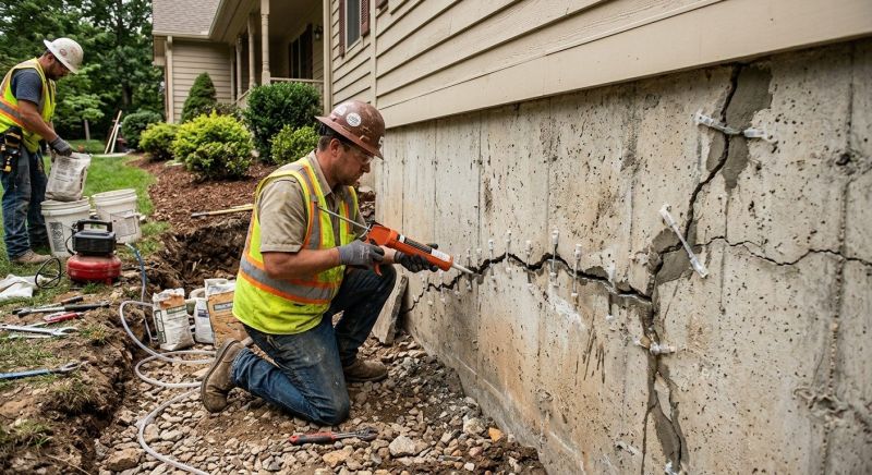 Cracked Foundation Repair in Tonganoxie, KS