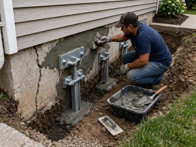 Foundation Pier Repair in Johnson County, KS
