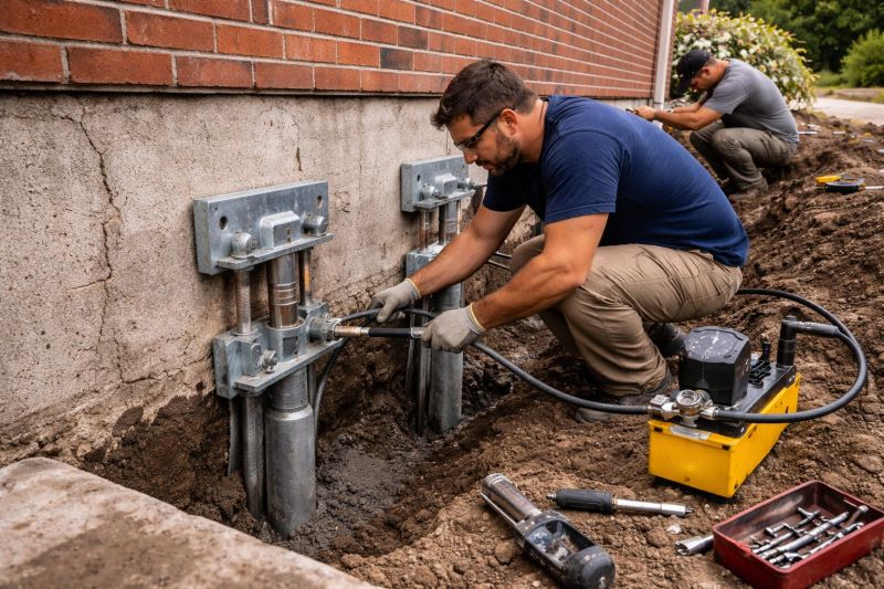 Foundation Pier Repair in Johnson County, KS