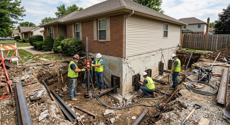 Foundation Pier Repair in Johnson County, KS