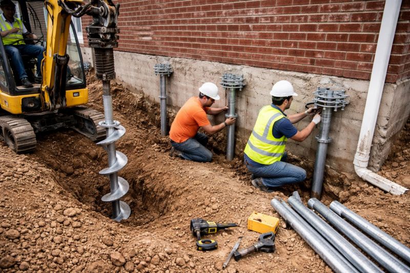 Helical Piers Installation in Johnson County, KS