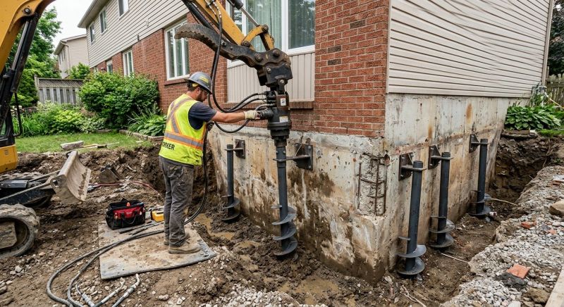 Helical Piers Installation in Johnson County, KS