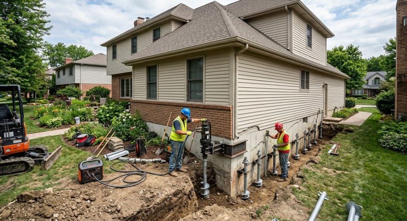 Helical Pile Installation in Johnson County, KS