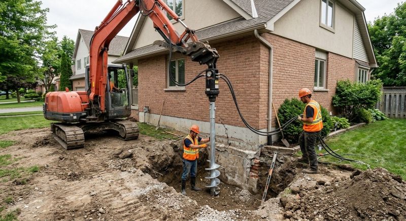 Helical Pile Installation in Johnson County, KS