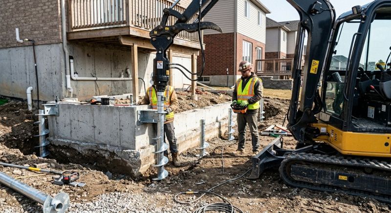 Helical Pile Installation in Johnson County, KS