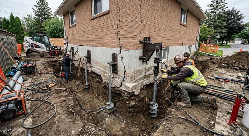 Sinking Foundation Repair in Leawood, KS
