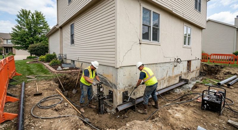 Sinking Foundation Repair in Lenexa, KS